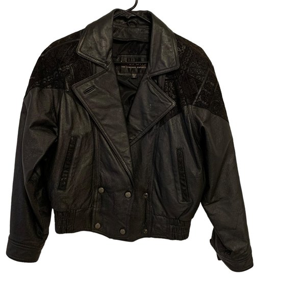 Wilsons Leather Jackets & Blazers - Wilsons Leather Ladies Biker's Jacket Black XS Paisley Details